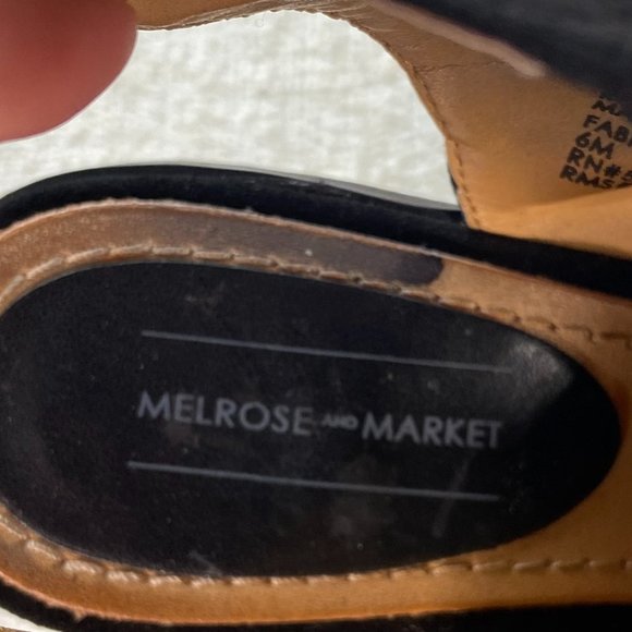 MELROSE & MARKET 'CALISTA' Women's Black Lace Up Wedge Heel Sandals, Size 6 - Picture 6 of 8